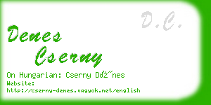 denes cserny business card